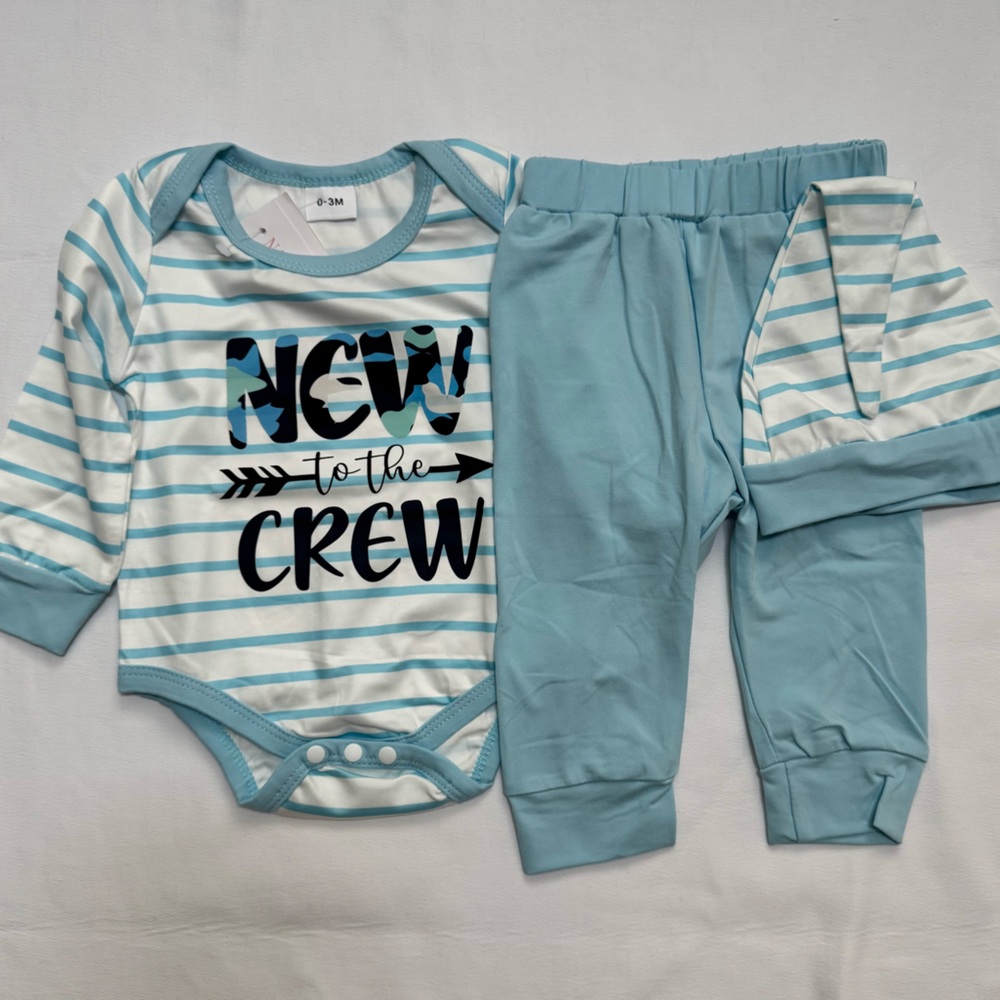 New to the Crew Baby Onesie Going Home Outfit